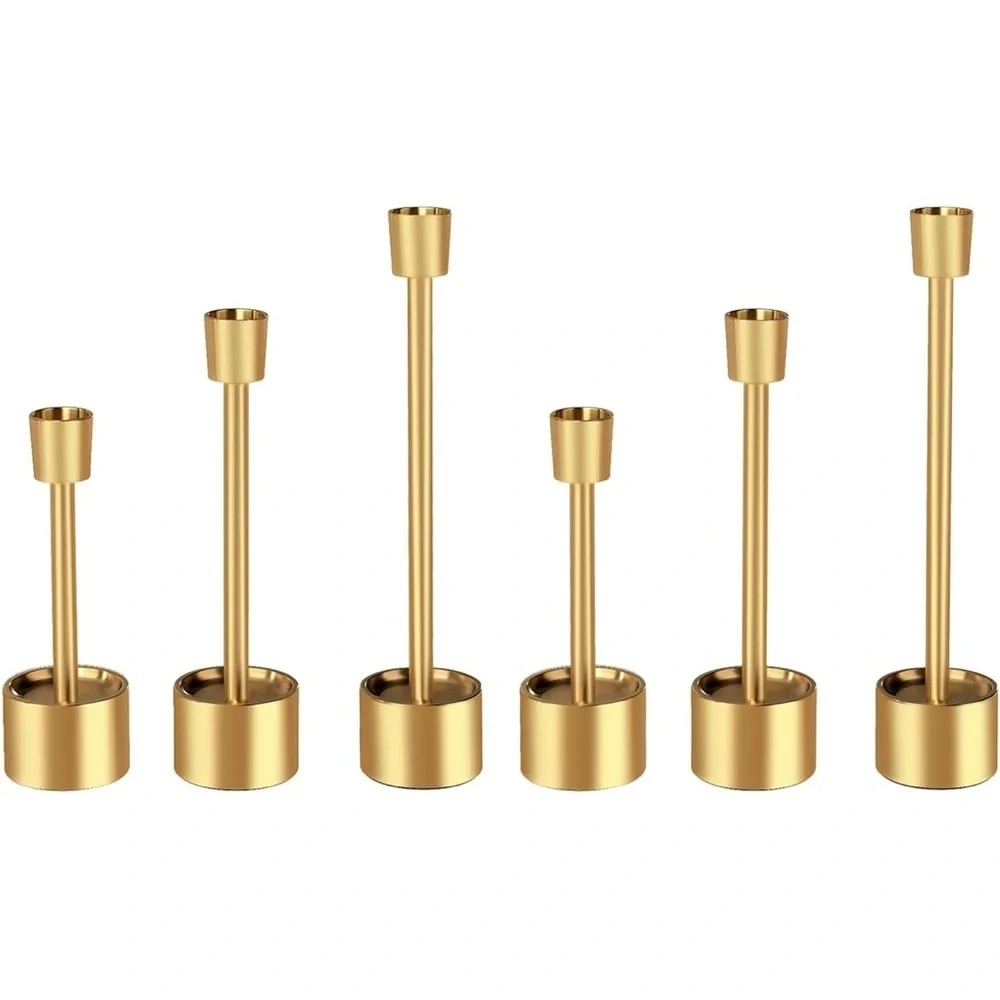 6 Packs Small Taper Candle Holders Candlestick Holder Stable Base Stand 047